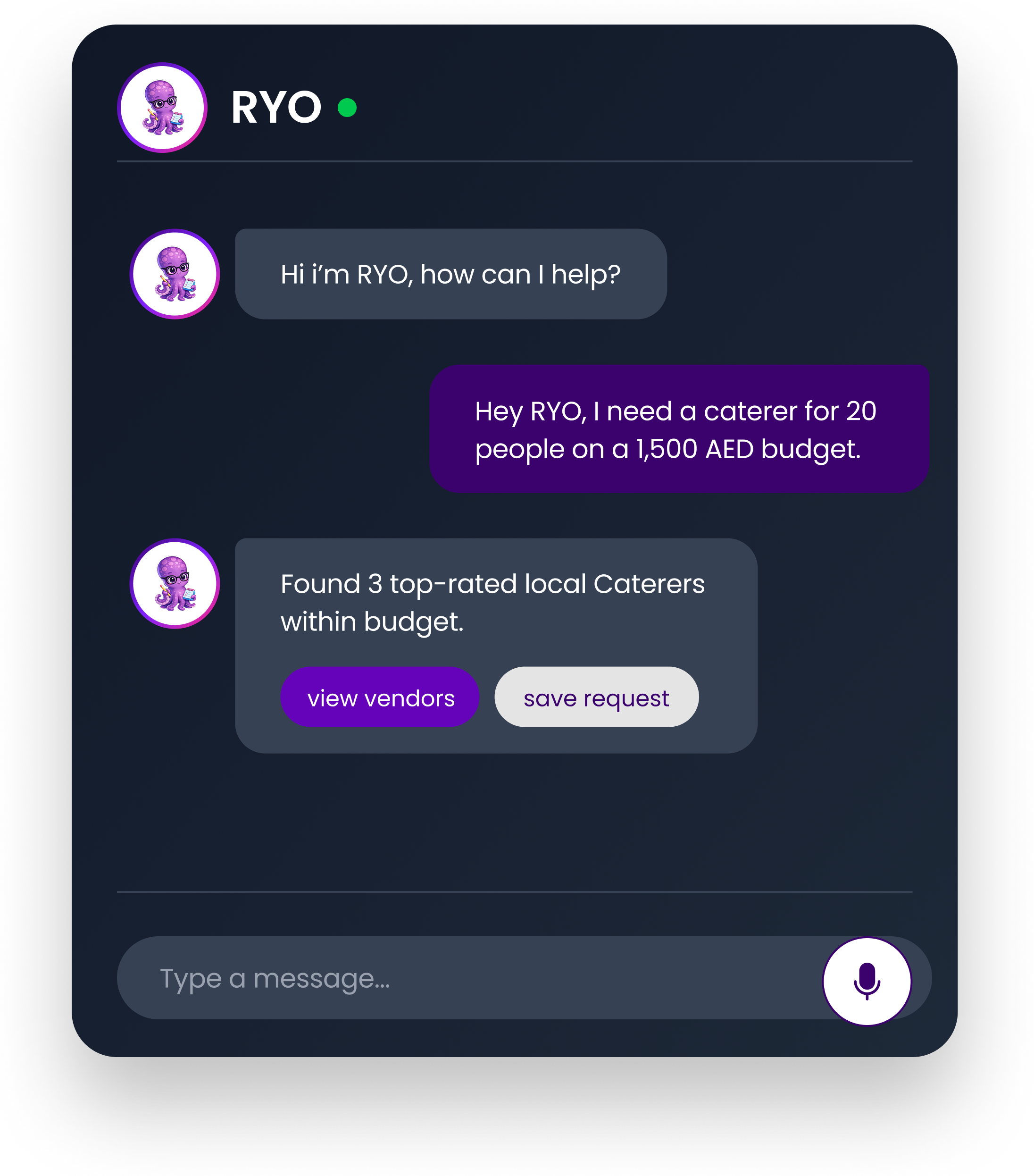 RYO chat assistant